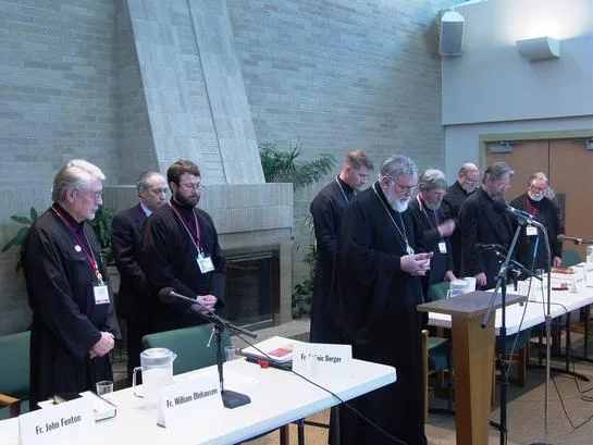 Archbishop Nathaniel offering the concluding prayer
