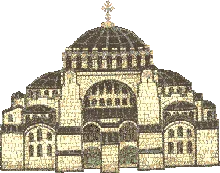 Stylised line drawing of Hagia Sophia