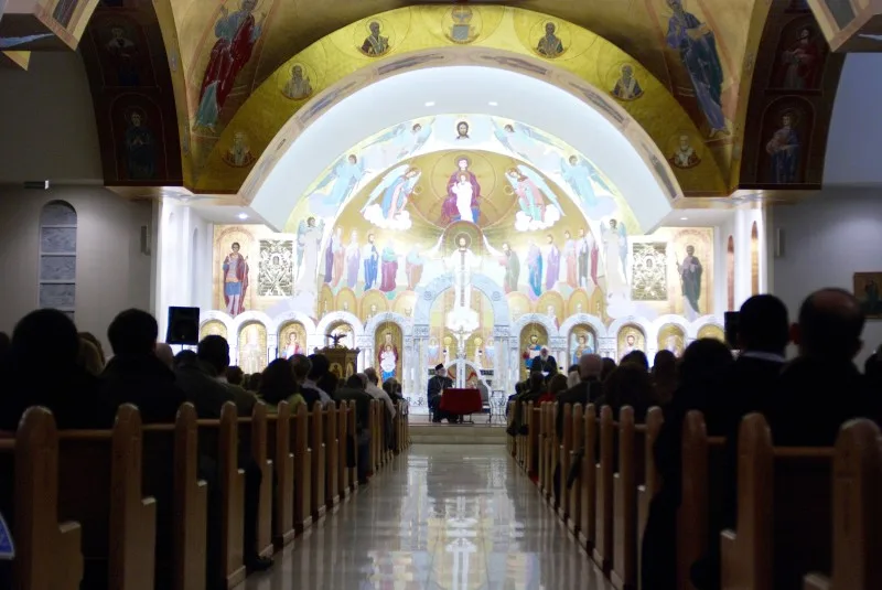 View of the iconostasis of St. George seen from the narthex