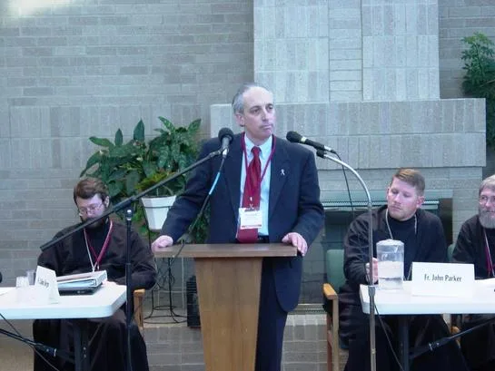 Steve Lionas, chairman of the event, speaking at the podium